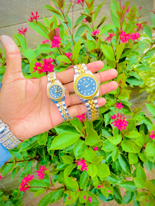 Luxury Couple Wrist Watch Set – Elegant His & Her Matching Timepieces